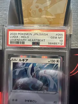 2020 POKEMON JPN SWORD & SHIELD LEGEND HEARTBEAT #055 LUGIA-HOLO PSA 10 GEM MINT - Image 4