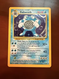 Pokemon TCG Poliwrath Holo Rare 13/102 Base Set - Image 1