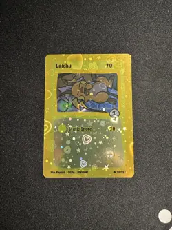 Pokidoki First Edition Laichu (Raichu) 26/151 Heart Holo Pokemon Fan Art - Image 1