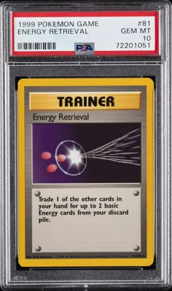 1999 POKEMON BASE SET UNLIMITED #81 ENERGY RETRIEVAL PSA 10 - Image 1