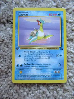 1999 POKEMON FOSSIL #25 LAPRAS FIRST EDITION UNGRADED - Image 1