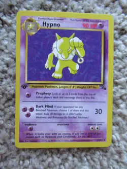 1999 POKEMON FOSSIL #23 HYPNO FIRST EDITION UNGRADED - Image 1