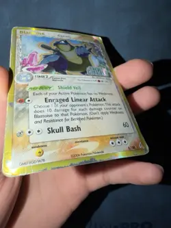 Pokemon Blastoise δ 2/100 Crystal Guardians Reverse Holofoil DAMAGED - Image 2