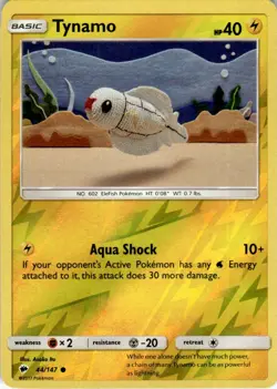 2017 Pokemon Sun & Moon Burning Shadows TCG Played Tynamo #44 - Image 1