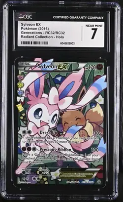 2016 Pokemon SYLVEON EX - RC32/RC32 - Holo - Rare - Radiant Collection - CGC 7 - Image 1