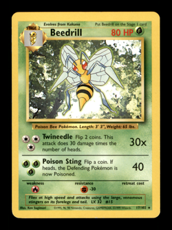 Beedrill 17/102 Base Set Rare Pokemon LP-EXC BUY 2 CARDS GET 1 FREE!! - Image 1