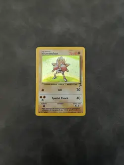 Pokemon TCG Hitmonchan Base Set 2 Holo Unlimited Rare Card 8/130 Swirl - Image 1