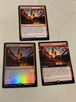 3 x mtg Terminal Velocity, 1 foil, 1 borderless, Edge of Eternities, unplayed - Image 1