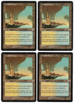 Coastal Tower x4 4x 2000 Invasion PLAYSET Colorless Uncommon Land MTG MP AZ3 - Image 1