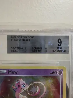 Pokemon TCG Mew Holo Rare Card 11/25 Celebrations BGS 9 Mint - Image 2