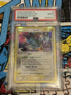 2006 POKEMON EX HOLON PHANTOMS #8 GYARADOS-REVERSE FOIL PSA 8 🔥 - Image 1