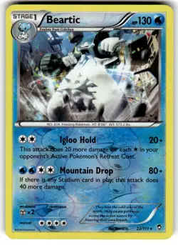 Beartic - 22/111 - XY - Furious Fists - POKEMON REVERSE HOLO - Image 1