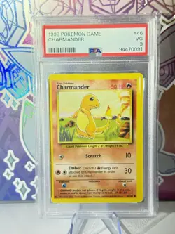 Charmander #46/102 1999 Pokemon Base Set PSA 3 VG - Image 1