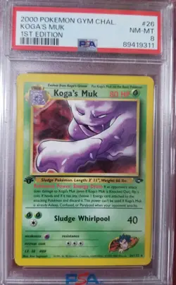 2000 Pokemon Koga's Muk 1st Edition Gym Challenge PSA 8 Rare - Image 1