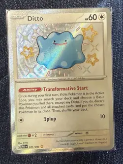 Pokemon TCG Ditto 201/091 S&V: Paldean Fates Shiny Holo Rare - Image 1