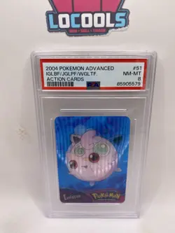 2004 Pokemon Advanced Action Cards Lenticular Jigglypuff Wigglytuff - PSA 8 NM - Image 1
