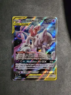 Pokemon Mewtwo & Mew GX SM191 TAG TEAM Promo Holo Card English - Image 1