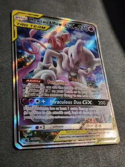 Pokemon Mewtwo & Mew GX SM191 TAG TEAM Promo Holo Card English - Image 2