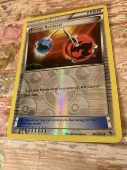 Energy Retrieval 80/101 Plasma Blast Reverse Holo LP Pokemon TCG Card - Image 3