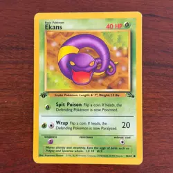 1st Edition Ekans 46/62 Common Fossil Pokemon Card - Image 1