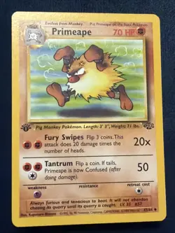 Pokemon TCG Primeape Jungle 43/64 Regular 1st Edition - Image 1