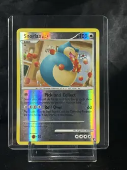 POKEMON TCG SNORLAX Lv.37 33/111 REVERSE HOLO RARE MODERATE PLAY RISING RIVALS - Image 1