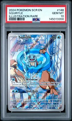 Squirtle 148/142 Illustration Rare Scr En-stellar Crown Pokemon PSA 10 *356 - Image 1