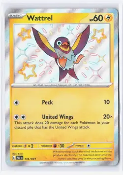 Wattrel 145/091 Pokemon TCG Paldean Fates Shiny Ultra Rare Holo NM - Image 1