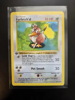 Pokemon Farfetch'd Base Set Shadowless 1st Edition Uncommon Basic 27/102 50 HP … - Image 1