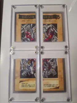 Bandai Yu-Gi-Oh! 1999 Blue-Eyes White Dragon Japanese Card Lot 4 Cards - Image 1