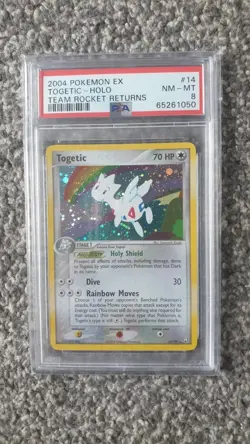 POKEMON CARD 2004 EX TOGETIC HOLO TEAM ROCKET RETURNS #14 GRADED PSA 8 !! - Image 1