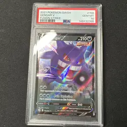 Pokemon TCG Gengar v Fusion Strike Holo Ultra Rare Card 156/264 PSA 10 - Image 1