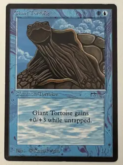 Magic the Gathering MTG Arabian Nights Giant Tortoise Dark MP (Beta Bob) - Image 1