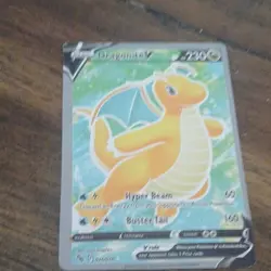 Pokemon Dragonite V Full Art Holo Ultra Rare Pokemon GO 076/078 230 HP - Image 1