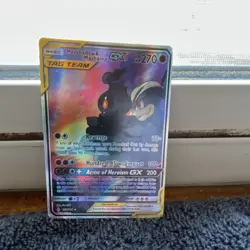 Pokemon Marshadow & Machamp GX Full Art Ultra Rare TAG TEAM Holo 199/214 270 HP - Image 2