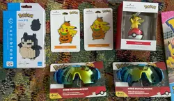 Lot of 21 Pokemon Assorted Items Cards Nanoblocks Glasses and More All New - Image 4