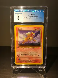 Pokemon Entei – CGC 8 NM/Mint 17/64 Neo Revelation - 1st Edition - Image 1