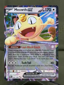 2026 Pokemon Meowth ex 062/088 ME03 Perfect Order Holo EN English - Image 1