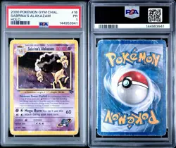 2000 Pokemon Gym Challenge Sabrina’s Alakazam Holo #16 PSA 1 PR - Image 3