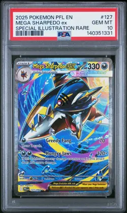 PSA 10 - Mega Sharpedo ex 127/094 SIR MEG Phantasmal Flames - Pokemon - Image 1
