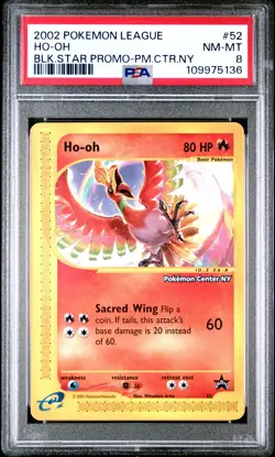 Pokemon TCG Ho-Oh Pokemon League Promo Black Star 52 PSA 8 - Image 1