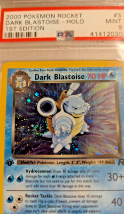 2000 Pokemon 1st Edition Team Rocket Dark Blastoise Holo #3 Mint PSA 9 w/ Swirl - Image 4