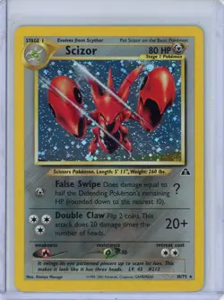 Scizor Pokemon 2001 Neo Discovery Unlimited Holo Rare 10/75 WOTC LP - Image 1