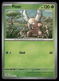 Pokemon Cards Pinsir 003/131 Reverse Holo Prismatic Evolutions Masterball NM *1 - Image 1
