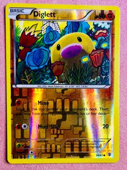 Diglett | 38/83 | XY Generations | 2016 Komiya Pokemon Card | Reverse Holo | LP - Image 1