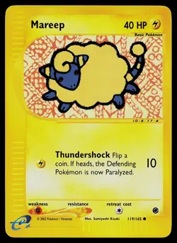 Pokemon Card - Mareep Expedition 119/165 Common Reverse Holo - Image 1