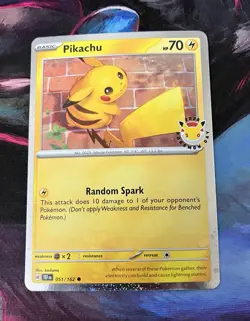 Pokemon Pikachu 051/162 Pokemon Day 2024 Foil Random Spark Basic Card - Image 1