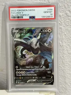 PSA 10 Lugia V Alt Art 186/195 Silver Tempest Pokemon Card - Image 2