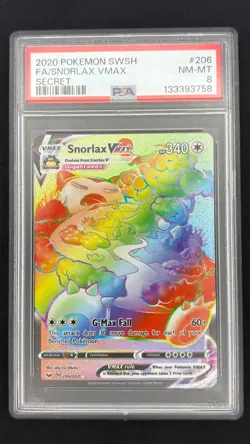 Snorlax VMAX 206/202 - Sword & Shield - Graded PSA 8 NM-MT Pokemon Card - Image 1