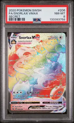 Snorlax VMAX 206/202 - Sword & Shield - Graded PSA 8 NM-MT Pokemon Card - Image 3